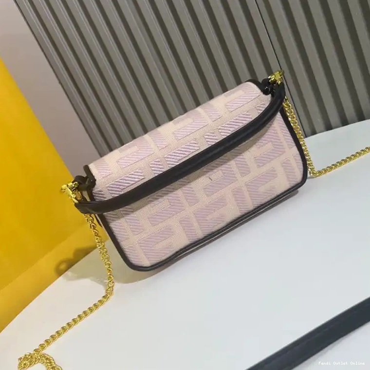 Cheap In Canvas Bag Baguette Motif Fendi Cherry FF Mini 0608